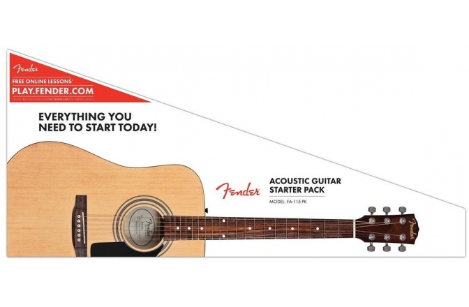 Set complet chitara pentru incepatori Fender FA-115 Acoustic Pack