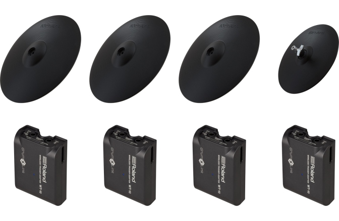 Set cinele tip pad și adaptoare Trigger Roland 4CY-4WT-01 DrumLink Cymbal & Wireless Trigger Set