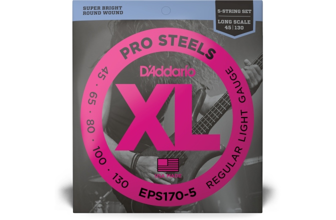 Set coarde de bas Daddario EPS170-5 Light 45-130