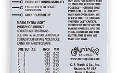 Set corzi acustică - 12 corzi Martin Guitars MA-500 Extra Light Authentic Acoustic Phosphore Bronze 12s