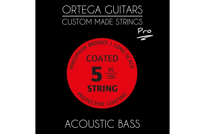 Set corzi bas acustic Ortega Corzi custom "Pro" pt bas acustic cu 5 corzi - 34" / Ph Bronze / .045/.130
