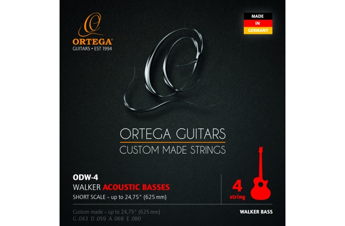 Set corzi bas acustic Ortega Stringset for D-Walker Acoustic Bass Short Scale - Custom Made in Germany