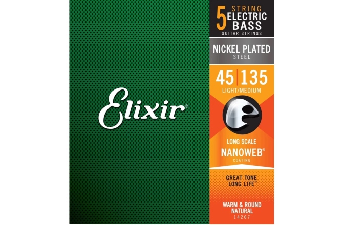 Set corzi bas Elixir Nanoweb Light-Medium 5-string (45-135) 14207