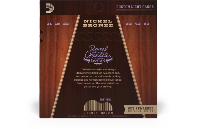 Set corzi chitară acustică 11-52 Daddario NB1152 Nickel Bronze CL