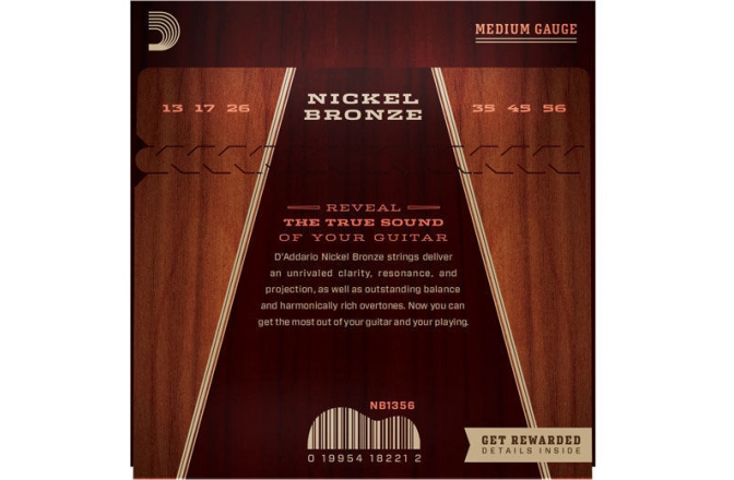Set corzi  pentru chitara acustica Daddario NB1356 Nickel Bronze Medium