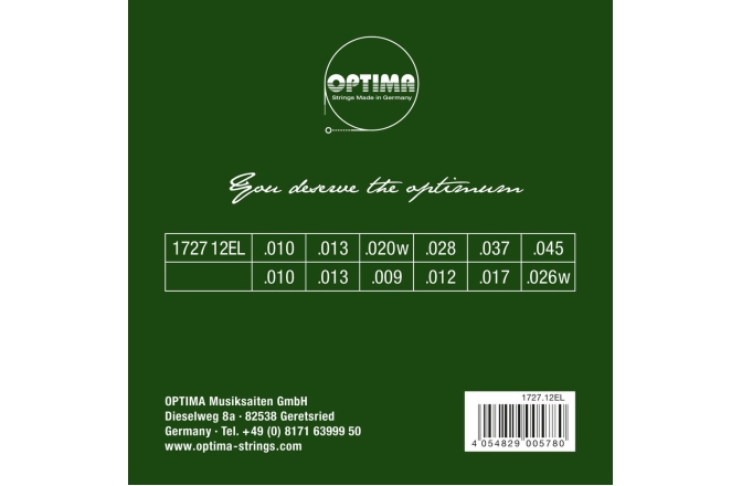 Set corzi chitară acustică Optima Corzi chitara acustica Bronze strings Set 12 corzi