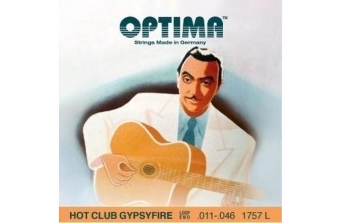 Set corzi chitară acustică Optima Corzi chitara acustica Hot Club Gypsyfire silver plated Set cu bucla