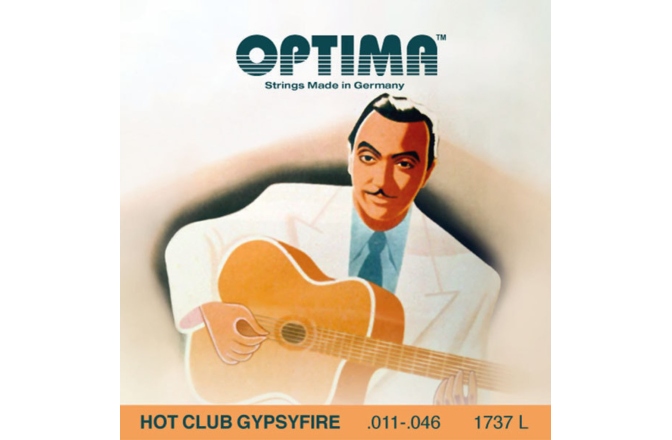 Set corzi chitară acustică Optima Corzi chitara acustica Hot Club Gypsyfire silver plated Set