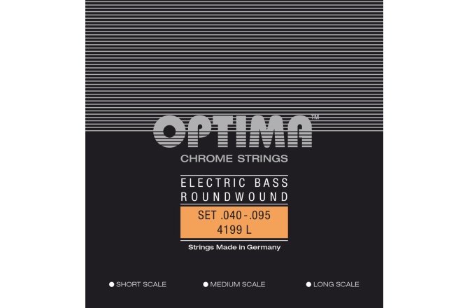 Set corzi chitară bas Optima Corzi chitara bas Chrome Strings. Round Wound Short Scale Set