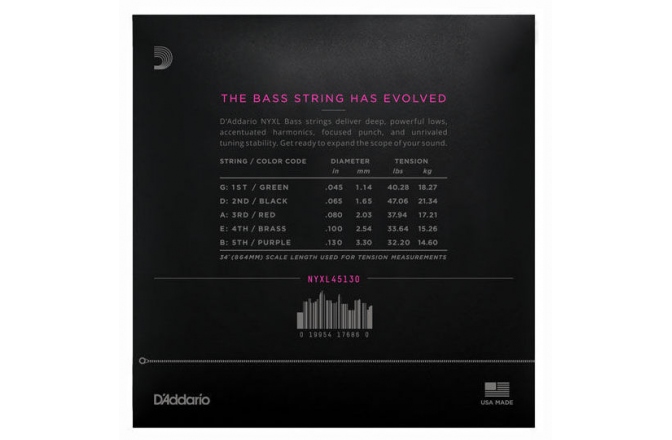 Set corzi bass 5 D addario NYXL45130