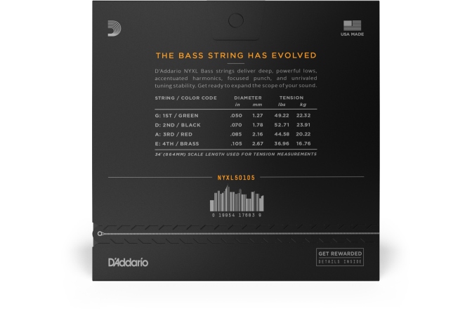 Set corzi chitară bass Daddario NYXL50105