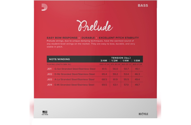 Set Corzi Contrabas 1/2 Daddario Prelude Bass String Set 1/2 Scale MT