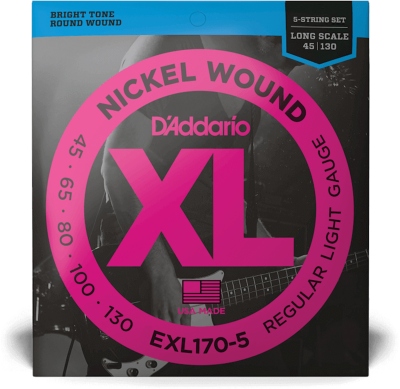 Daddario Set corzi de bas EXL170-5 Regular Light 45-130