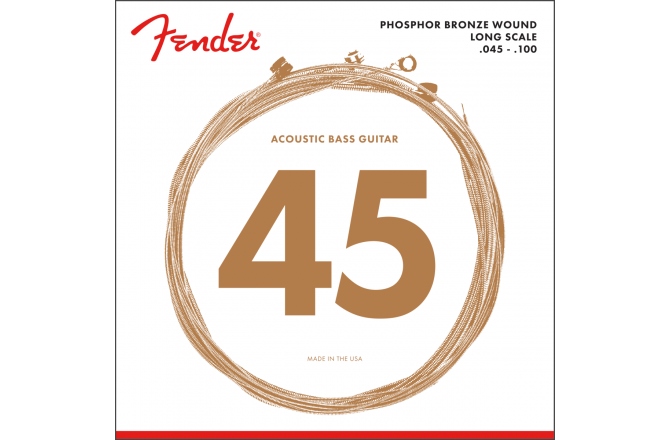 Set corzi de Chitară Bas Acustic Fender 8060 Acoustic Bass Strings Phosphor Bronze Long Scale .45-.100 Gauges