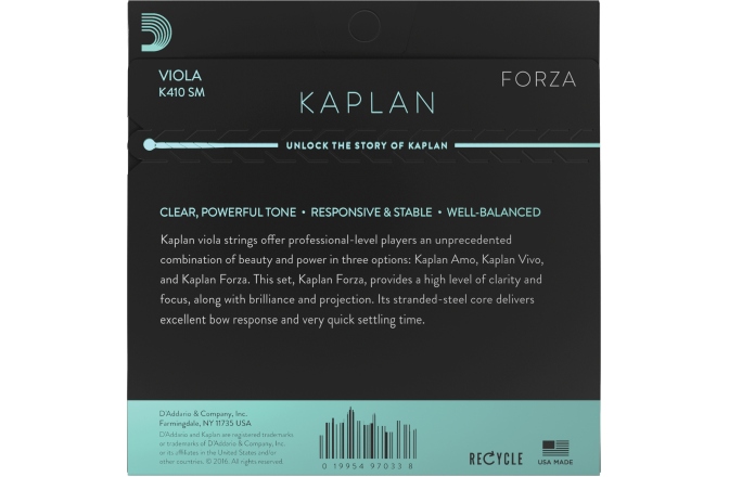 Set corzi de violă Daddario Kaplan Forza Viola String Set Short Scale MT