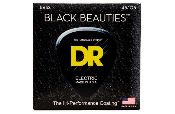 Set corzi pentru bass cu 4 corzi 45-105 DR Strings Black Beauties BKB-45