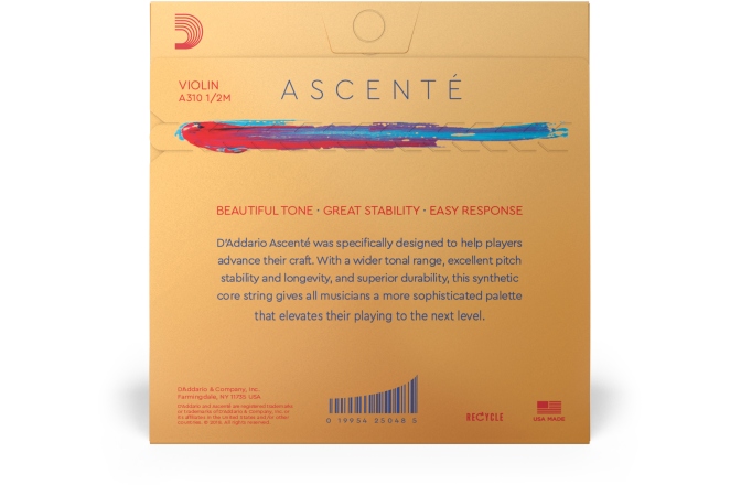 Set Corzi Vioară 1/2 Daddario Ascenté Violin String Set 1/2 Scale MT