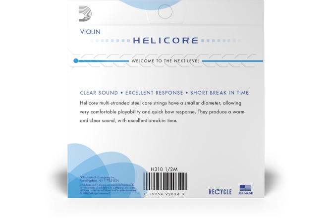 Set corzi Vioară 1/2 Daddario Helicore Violin String Set 1/2 Scale MT