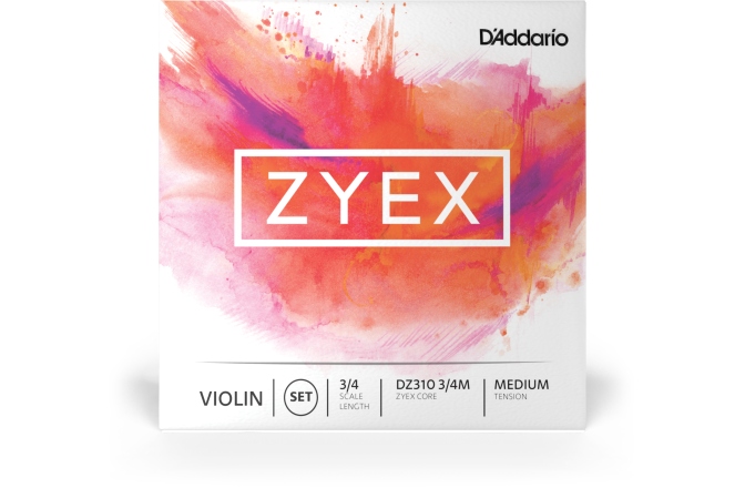 Set Corzi Vioară 3/4 Daddario Zyex Violin String Set 3/4 Scale MT