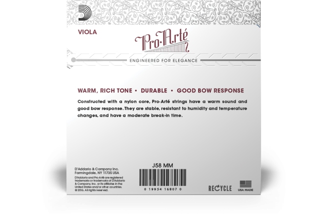 Set corzi violă Daddario Pro-Arte Viola String Set Medium Scale MT