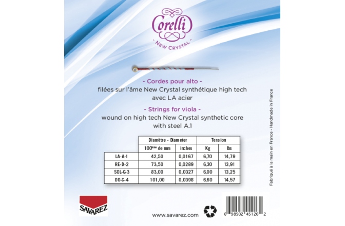Set Corzi Violă Savarez Corelli Crystal 730MB