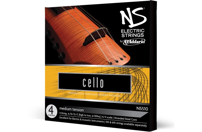 Set corzi violoncel 4/4 Daddario NS Electric Cello String Set 4/4 Scale MT