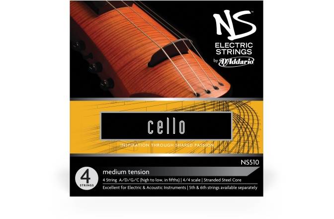 Set corzi violoncel 4/4 Daddario NS Electric Cello String Set 4/4 Scale MT