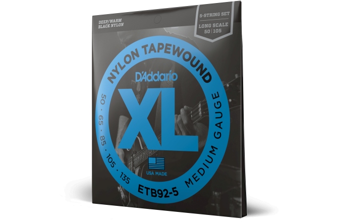 Set cu 5 coarde de bas  Daddario Nylon Tapewound 50-135 Long Scale