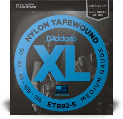 Daddario Set cu 5 coarde de bas  Nylon Tapewound 50-135 Long Scale