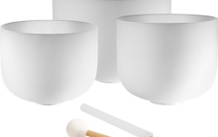 Set de boluri sonice Meinl Sonic Energy Crystal Singing Bowl Set White-frosted A4,F4,D4 Brow Chakra Heart Chakra Sacral Chakra CSBSETAFD