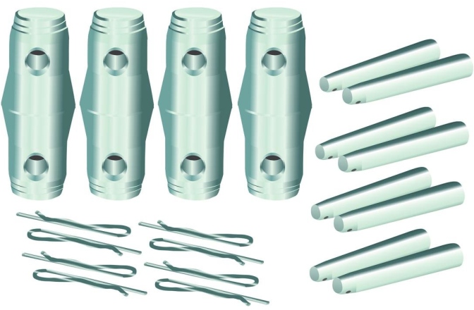 Set de conectica Alutruss QUADLOCK QL-ET Set Cone/Pivot/Pin