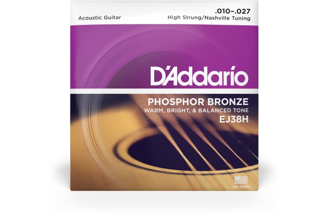 Set de corzi chitară acustică Daddario EJ38H Ph. Bronze Nashville 10-27