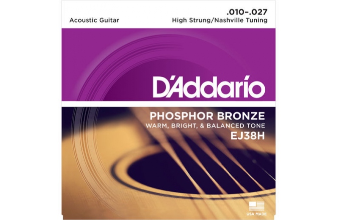 Set de corzi chitară acustică Daddario EJ38H Ph. Bronze Nashville 10-27