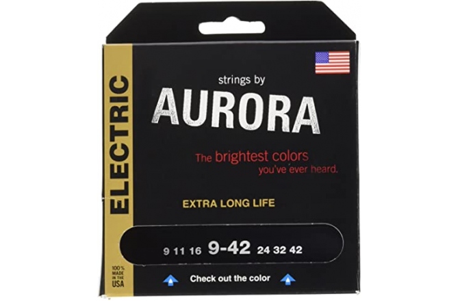 Set de corzi chitara electrica 9-42 Aurora Electric 9-42 Black