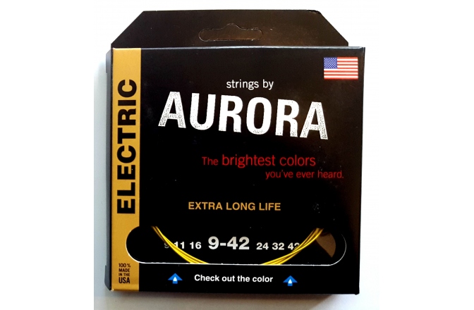 Set de corzi chitara electrica Aurora Electric 9-42 Yellow