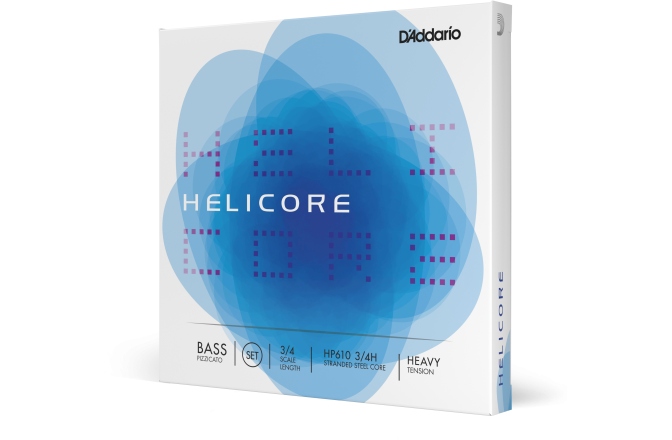 Set de corzi contrabas 3/4 Daddario Helicore Pizzicato Bass String Set 3/4 Scale Heavy Tension