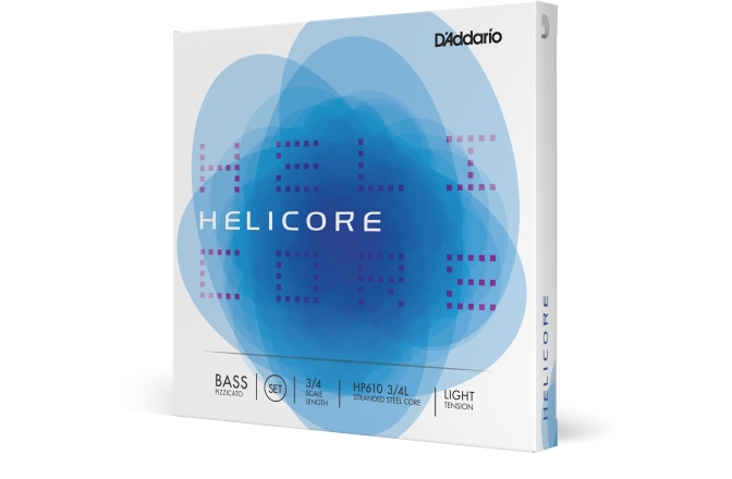 Set de corzi contrabas 3/4 Daddario Helicore Pizzicato Bass String Set 3/4 Scale Light Tension