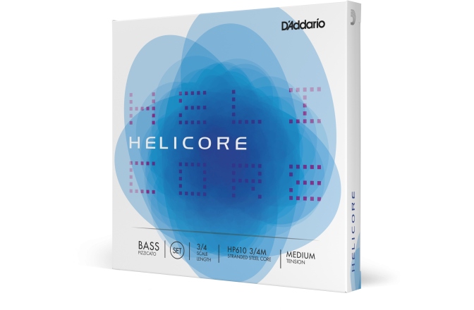 Set de corzi contrabas 3/4 Daddario Helicore Pizzicato Bass String Set 3/4 Scale Medium Tension
