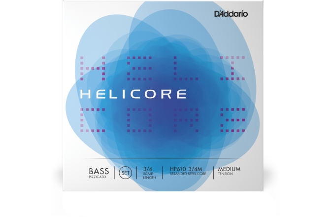 Set de corzi contrabas 3/4 Daddario Helicore Pizzicato Bass String Set 3/4 Scale Medium Tension