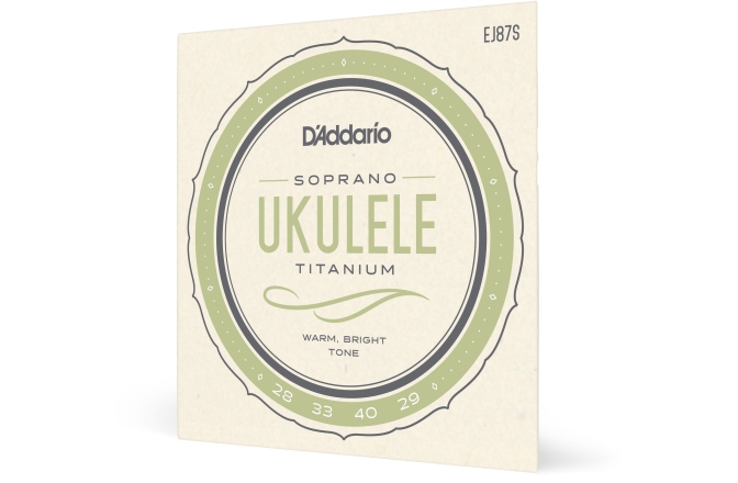 Set de corzi pentru ukulele sopran Daddario EJ87S Titanium Soprano Ukulele