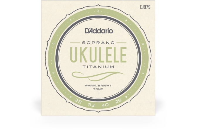 Set de corzi pentru ukulele sopran Daddario EJ87S Titanium Soprano Ukulele