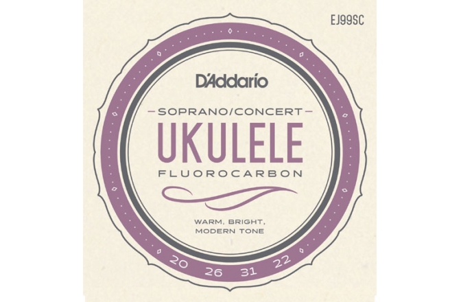 Set de corzi pentru ukulele sopran Daddario EJ99SC Soprano/Concert Ukulele