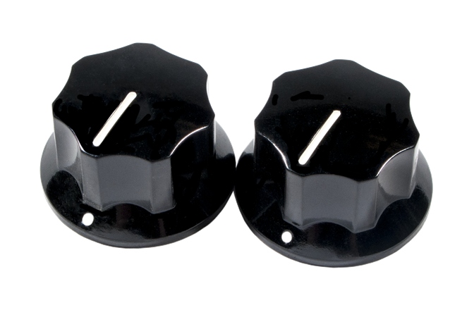 Set de două butoane de control Fender Pure Vintage 1965 Jaguar Skirted Knobs Black
