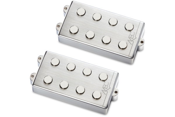 Passive MM-Style Bass Pickup Set, Metal Cover, 4-String - Brushed Chrome Passive MM-Style Bass Pickup Set, Metal Cover, 4-String - Brushed Chrome