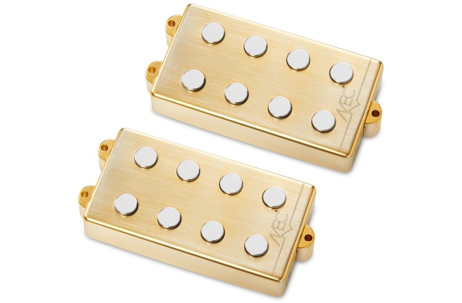 Set de doze chitară bas MEC Pickups  Passive MM-Style Bass Pickup Set, Metal Cover, 4-String - Brushed Gold
