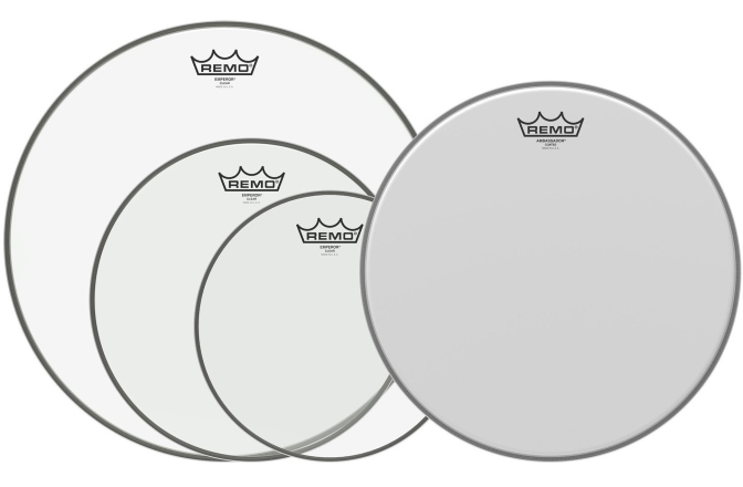 Set de Fețe de Tobe Remo Set de Fețe de Tobe  Pro Pack Emperor Transparent 10", 12", 16" + free 14"