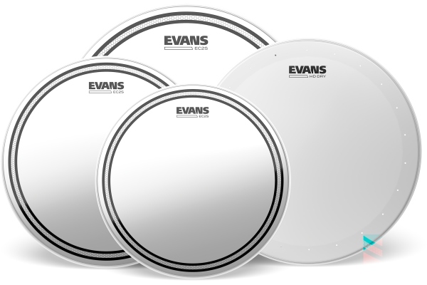 EC2S Clear Standard Pack (12" 13" 16") with 14" HD Dry Snare Batter