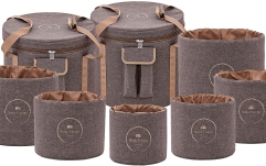 Set de huse pentru Boluri de Meditaţie Meinl Crystal Singing Bowl Travel Bag Set - Brown