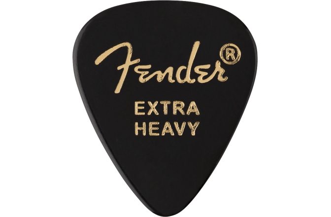 Set de pene Fender Classic Celluloid Black 351 Shape Extra Heavy 12 Count