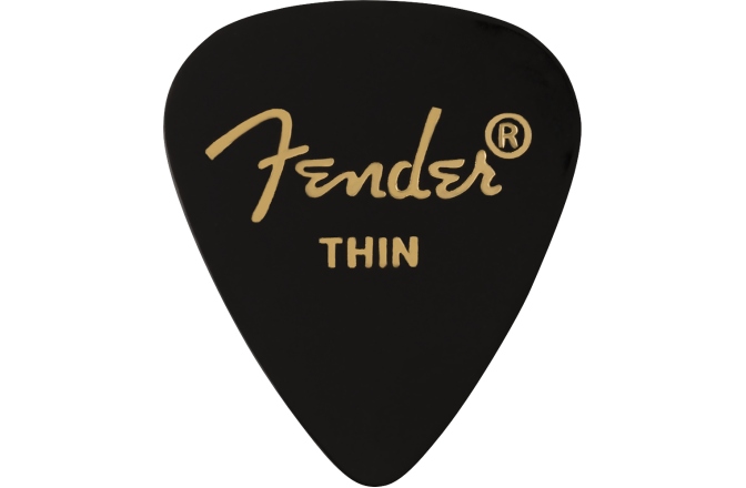 Set de pene Fender Classic Celluloid Black 351 Shape Thin 12 Count